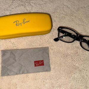 LIGHTLY USED Ray Ban Kids Glasses and hard carrying case (yellow)